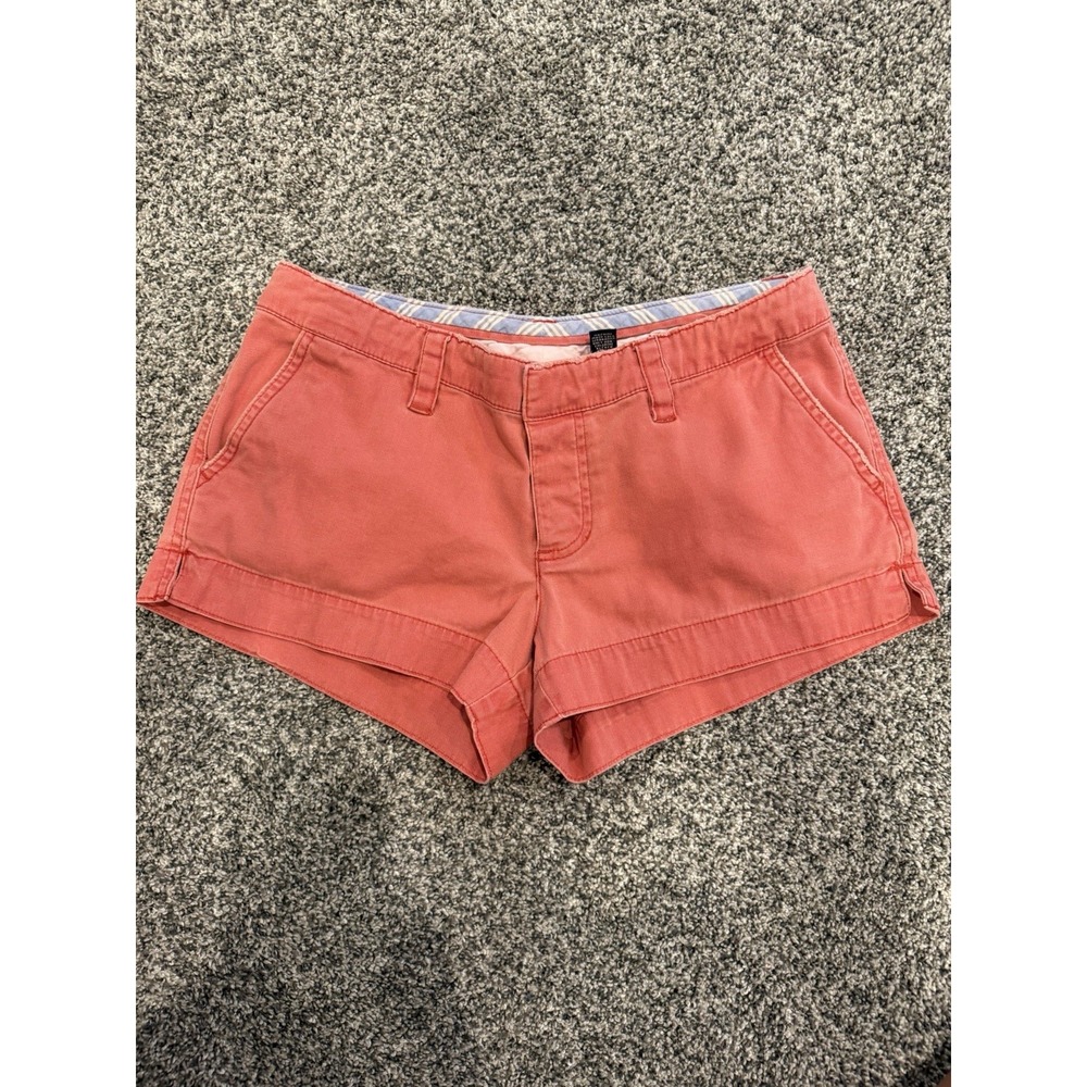 Vtg Y2k American Eagle Outfitters Women's 4 Micro Mini Coral Shorts Button Fly